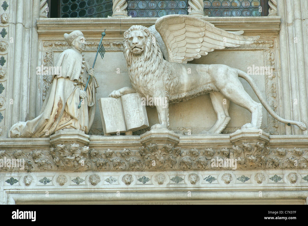 Lion of St. Mark Doge palace Venice Stock Photo
