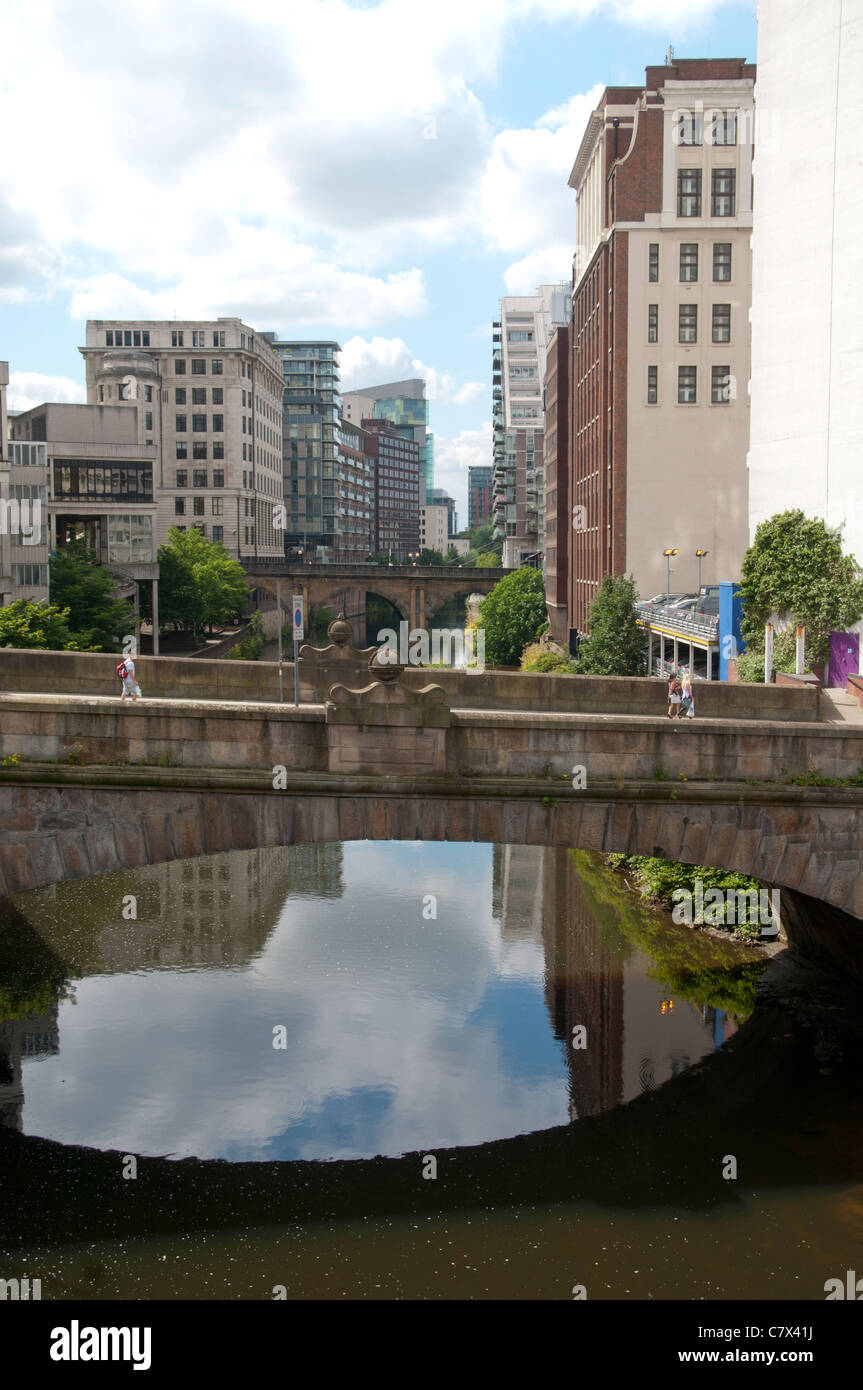 The river Irwell with Victoria Street Bridge in the foreground