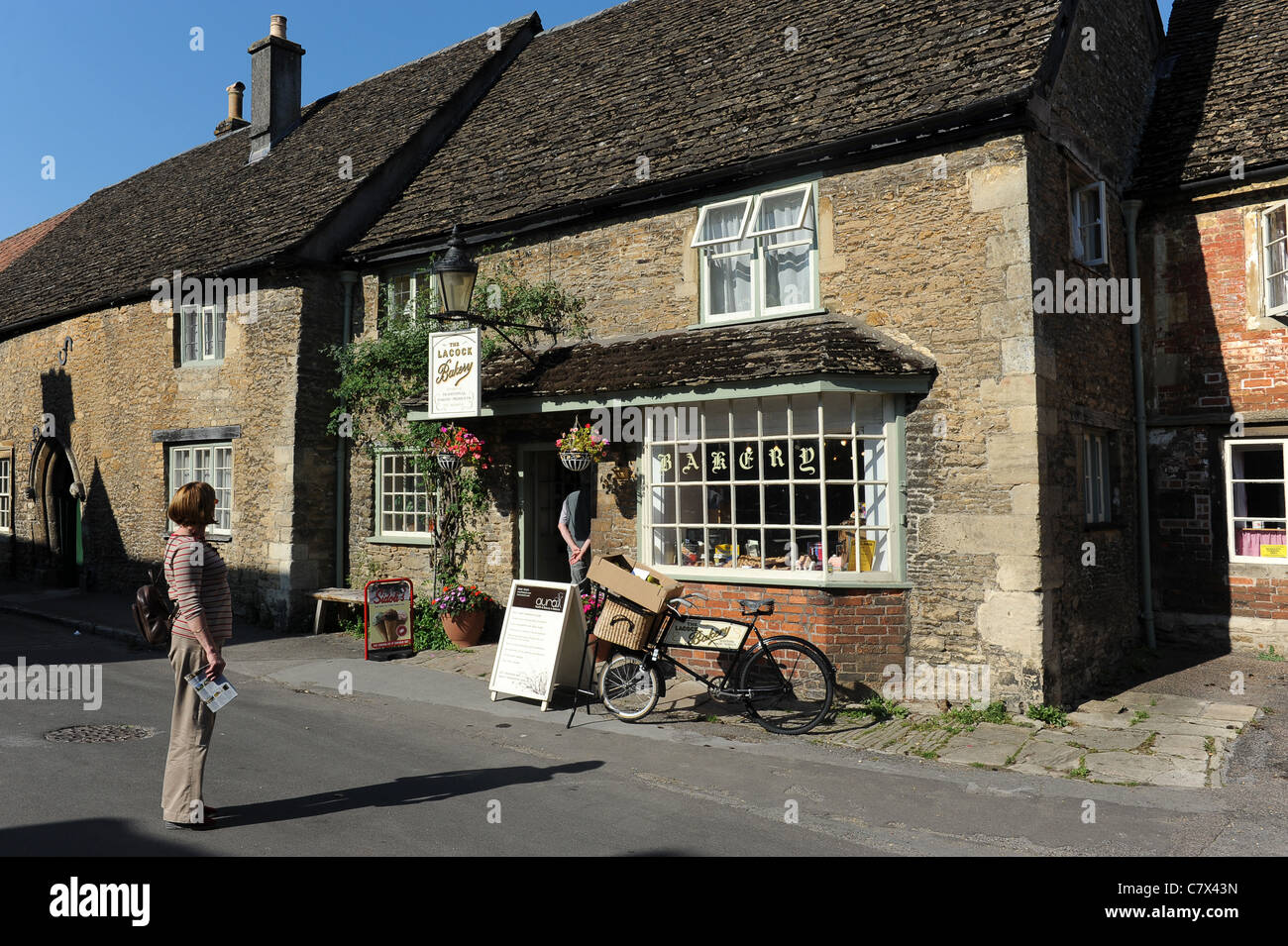 The Lacock Bakery shop in the Village of Lacock Wiltshire Uk Stock Photo