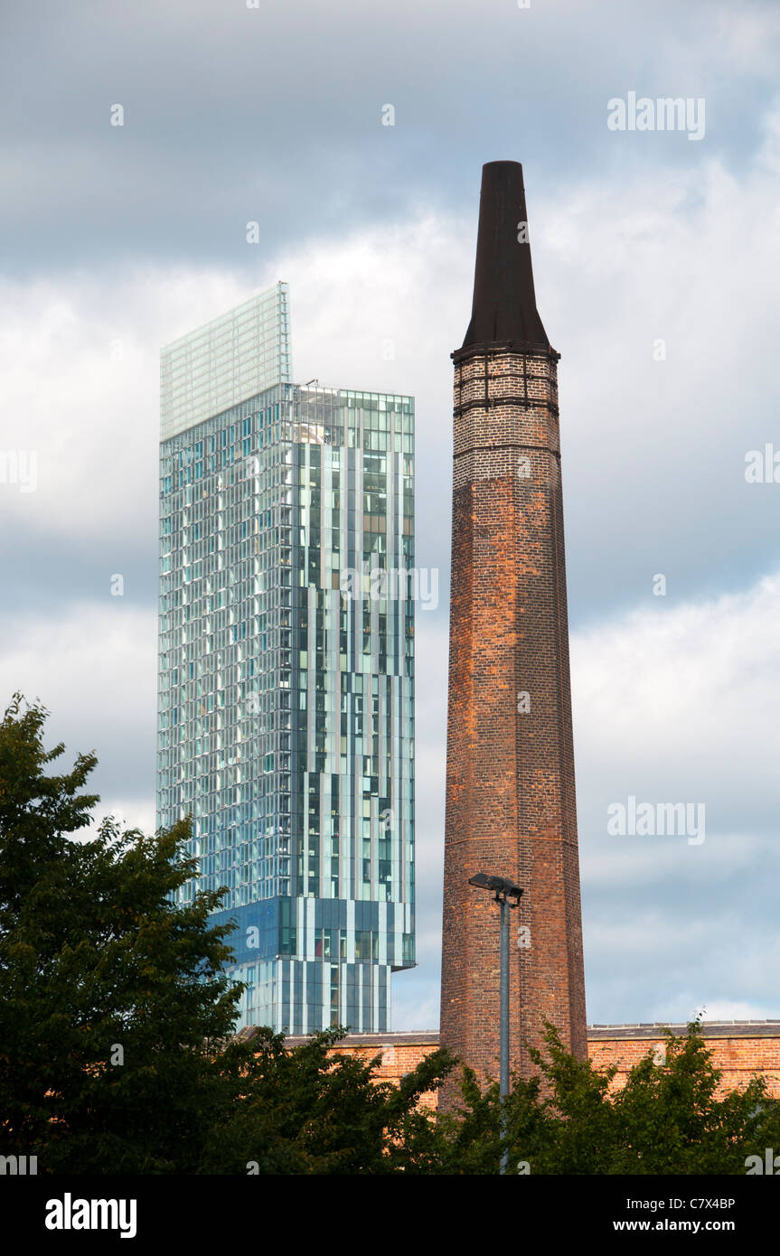 The Beetham Tower (Hilton Tower) and the Macintosh Mills chimney