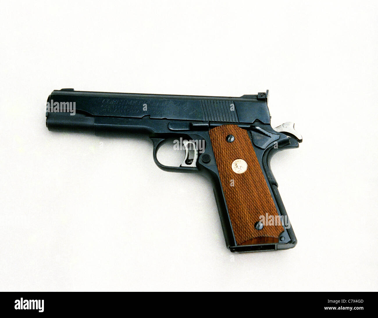 Colt  M1911A, 70 Series Gold Cup National Match .45 ACP Stock Photo