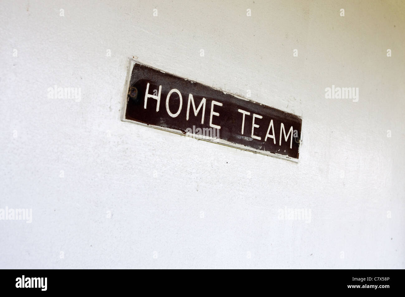 Sign for the home team at a cricket club Stock Photo