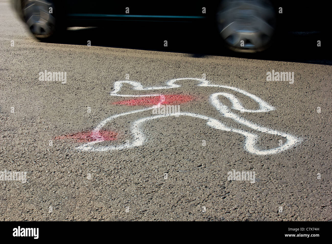 man hit by car Stock Photo