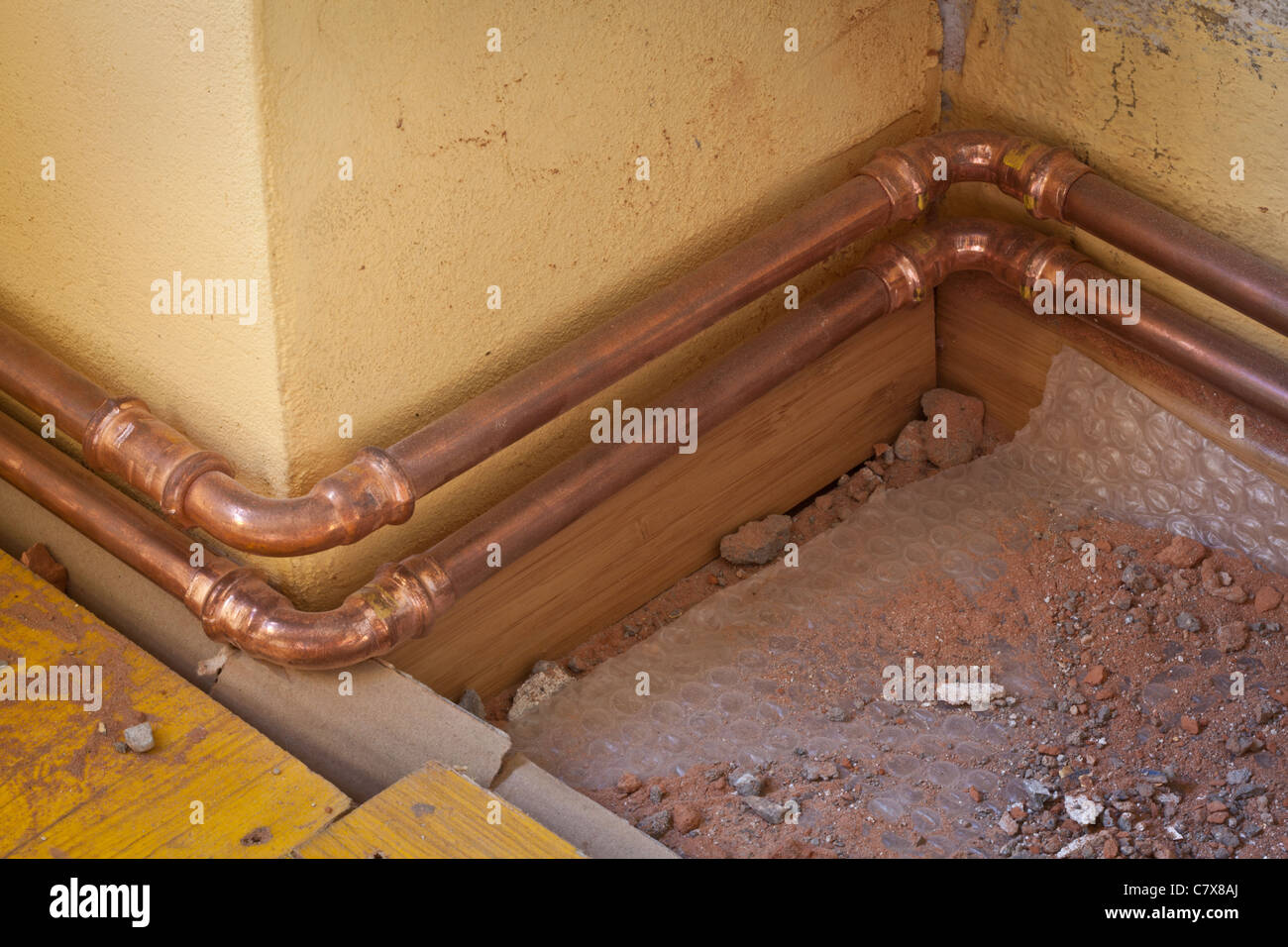 heater copper pipes Stock Photo Alamy