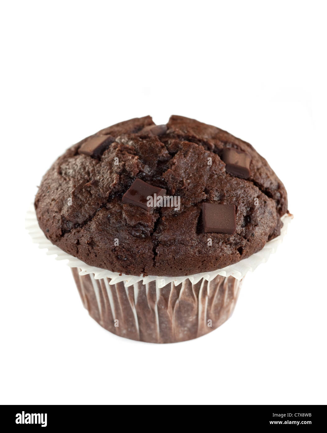 Double Chocolate English Muffin On White Stock Photo Alamy