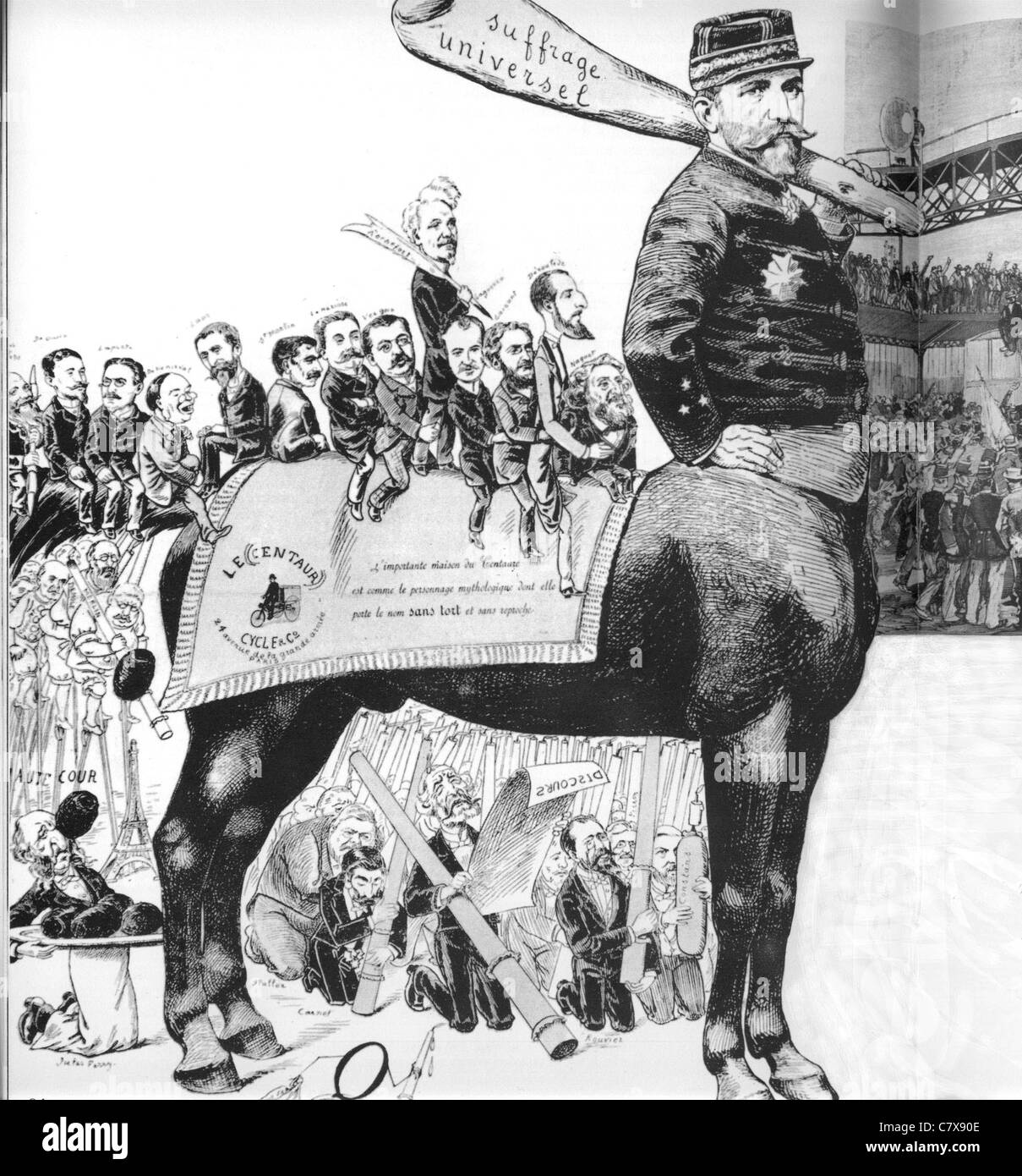 GEORGES ERNEST BOULANGER (1837-1891) French general and politician here satirised as a Centaur - see Description below Stock Photo