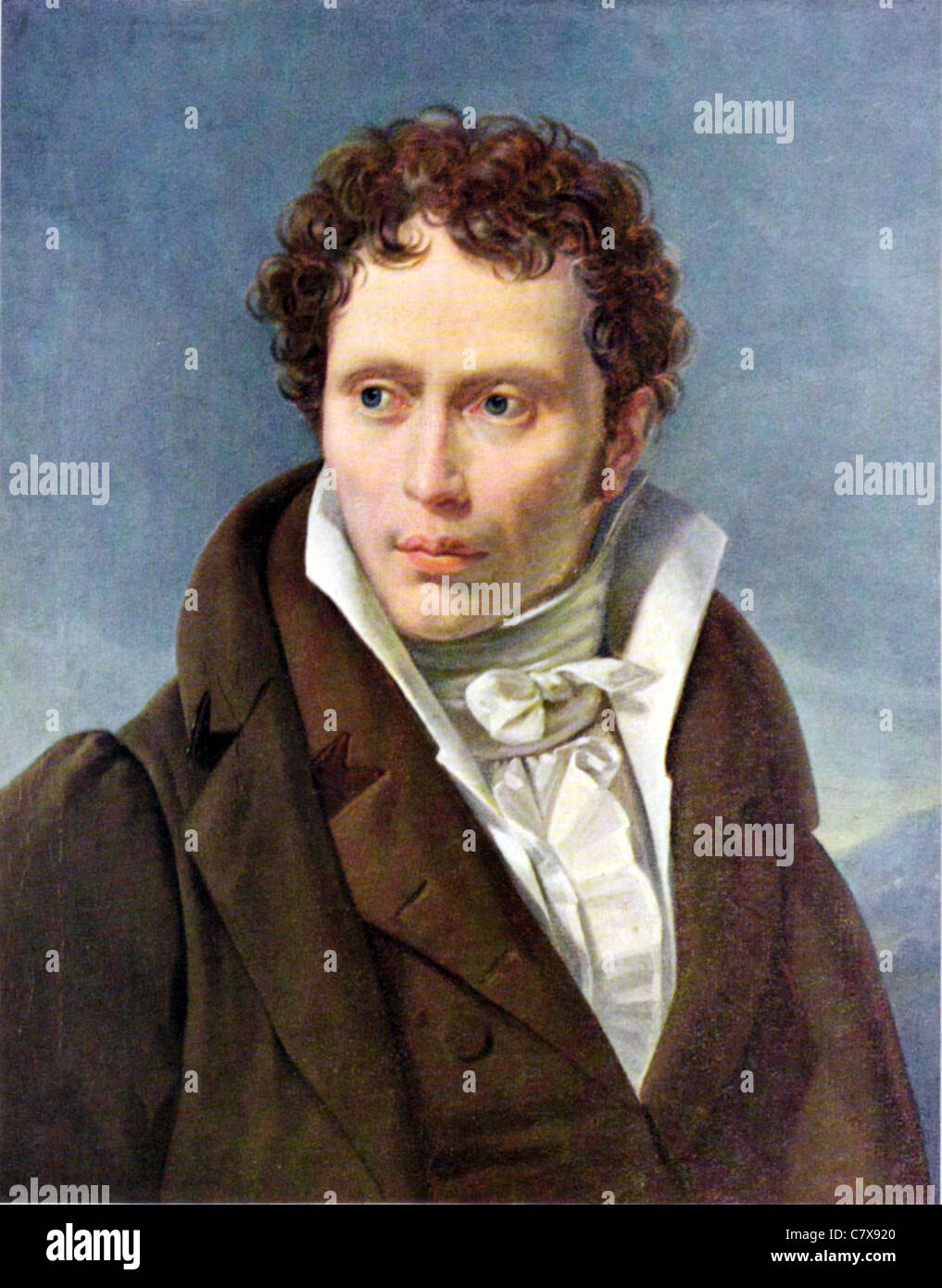 ARTHUR SCHOPENHAUER (1788-1860) German philosopher about 1815 in a painting by Ludwig Ruhl Stock Photo