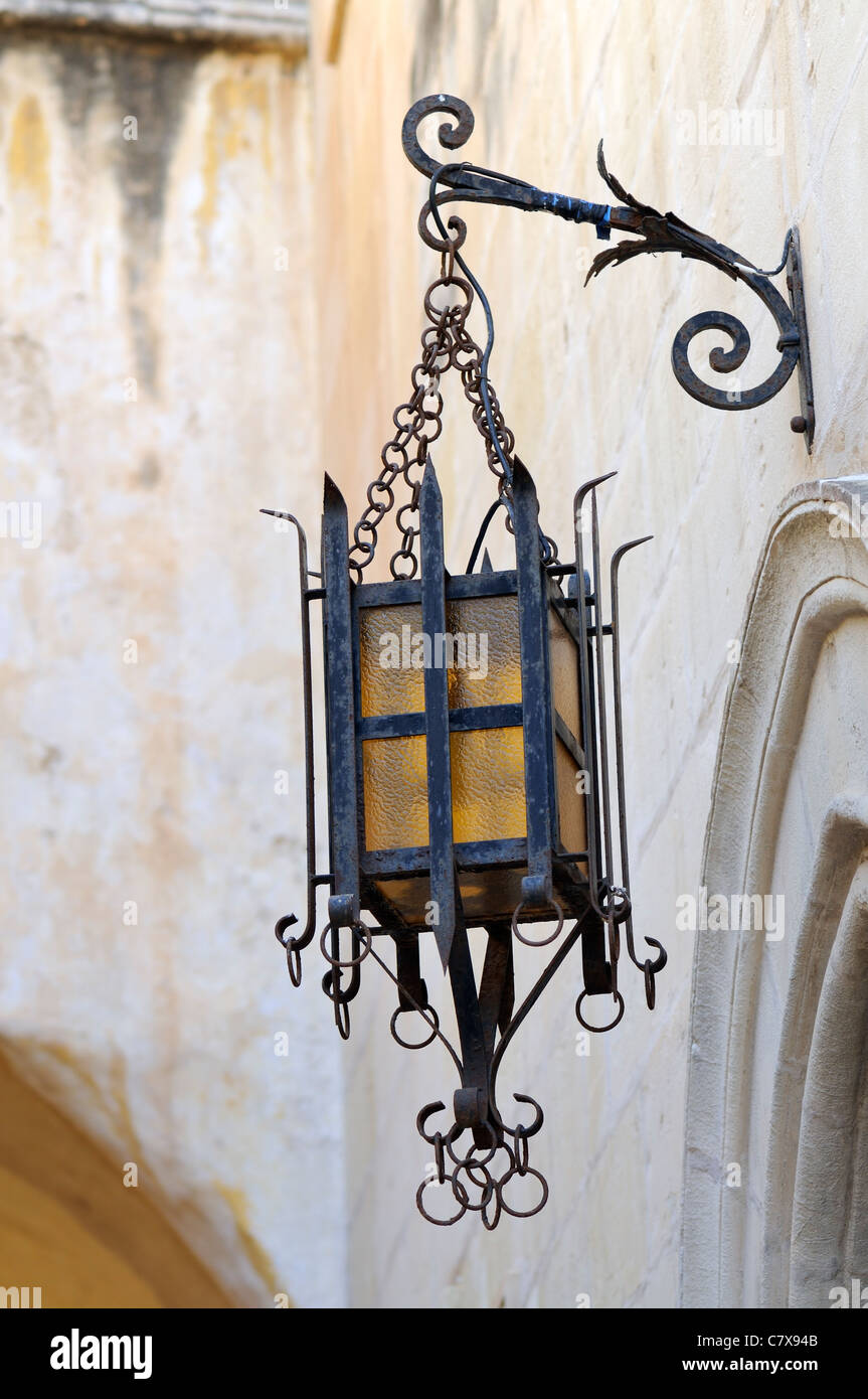 Old street light in Mdina, Malta Stock Photo