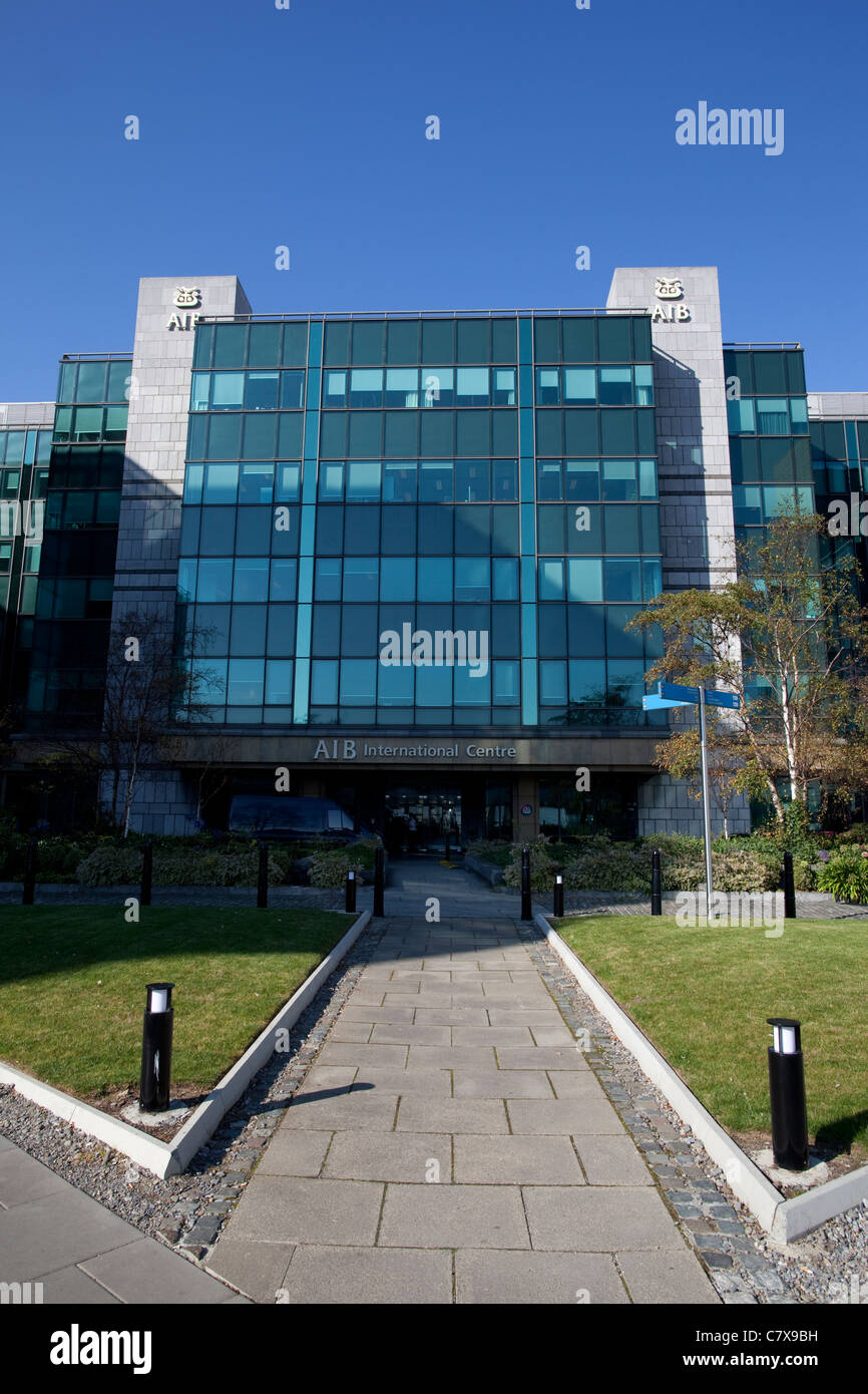AIB Allied Irish Bank International Centre Headquarters, AIB Capital Markets at Custom House Quay, Dublin, Ireland. Stock Photo