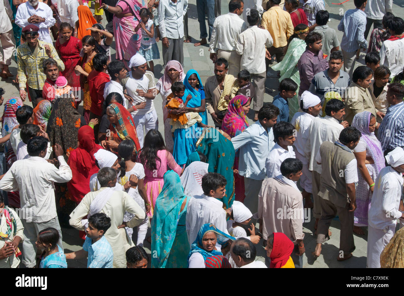 Pilgrims at Kaila Devi Rajasthan India Stock Photo