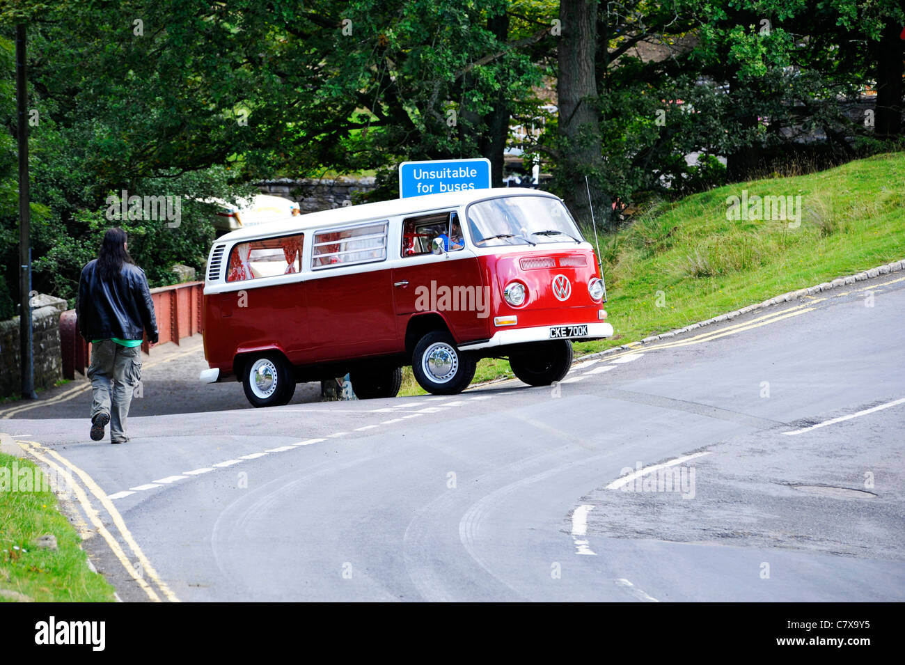 An old VW camper van at Goathland. England Stock Photo
