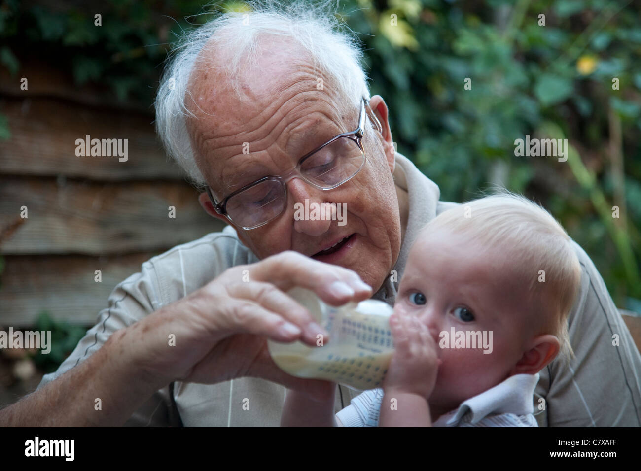 Grandparents taking an active role in their Grandchild's upbringing. Photo:Jeff Gilbert Stock Photo