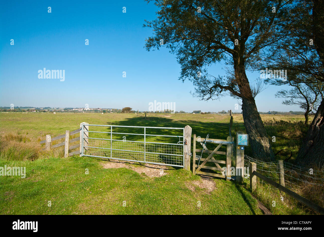 Country Public Footpath Gates country walks uk countryside Stock Photo