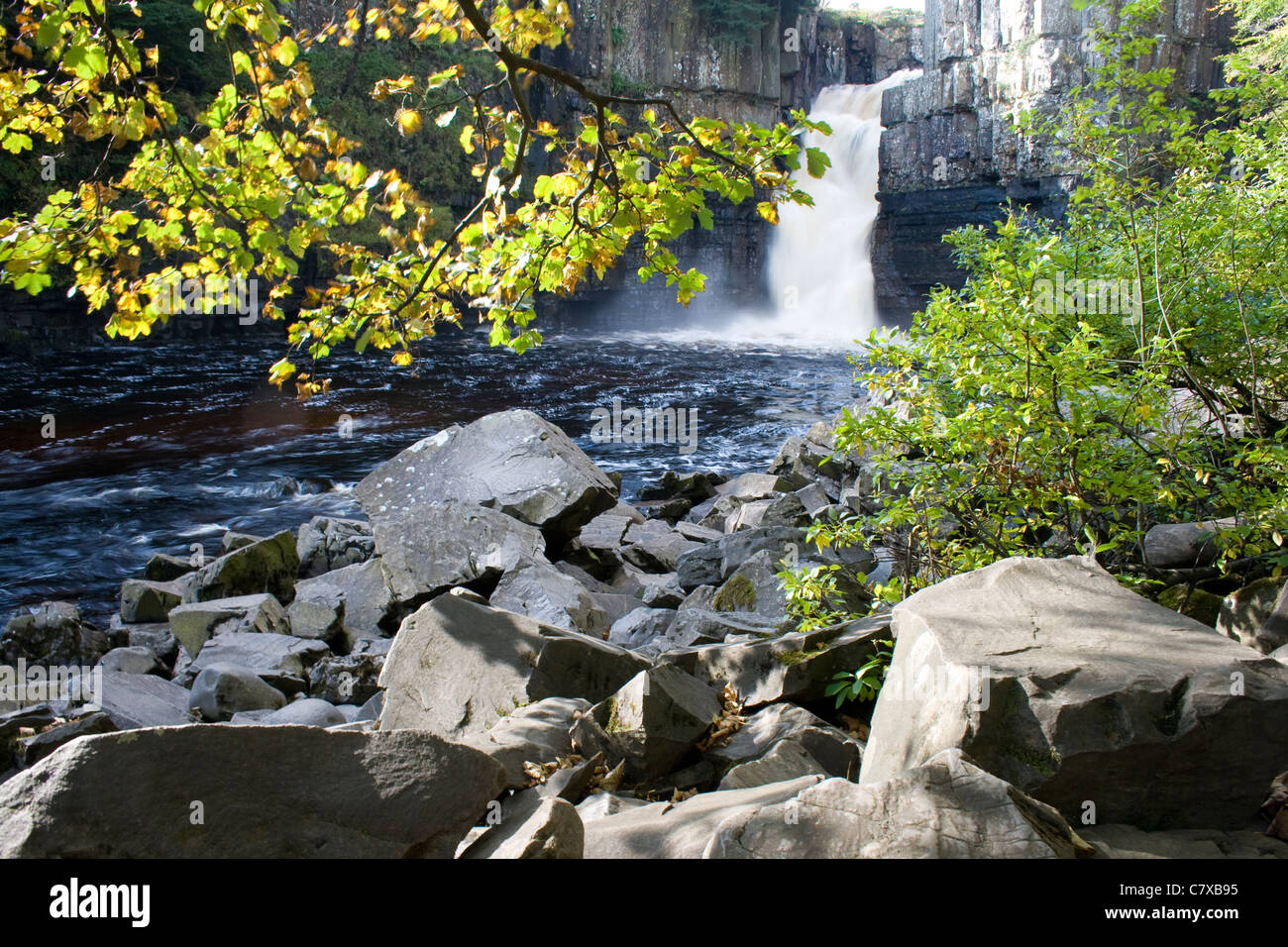 High Force in early autumn, Teesdale, Durham Stock Photo