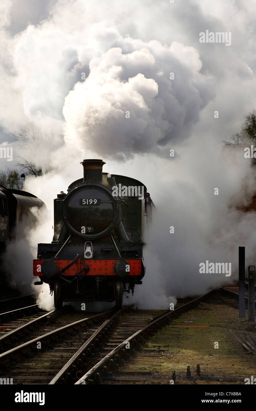 A steam train at the bluebell railway Sussex Stock Photo Alamy