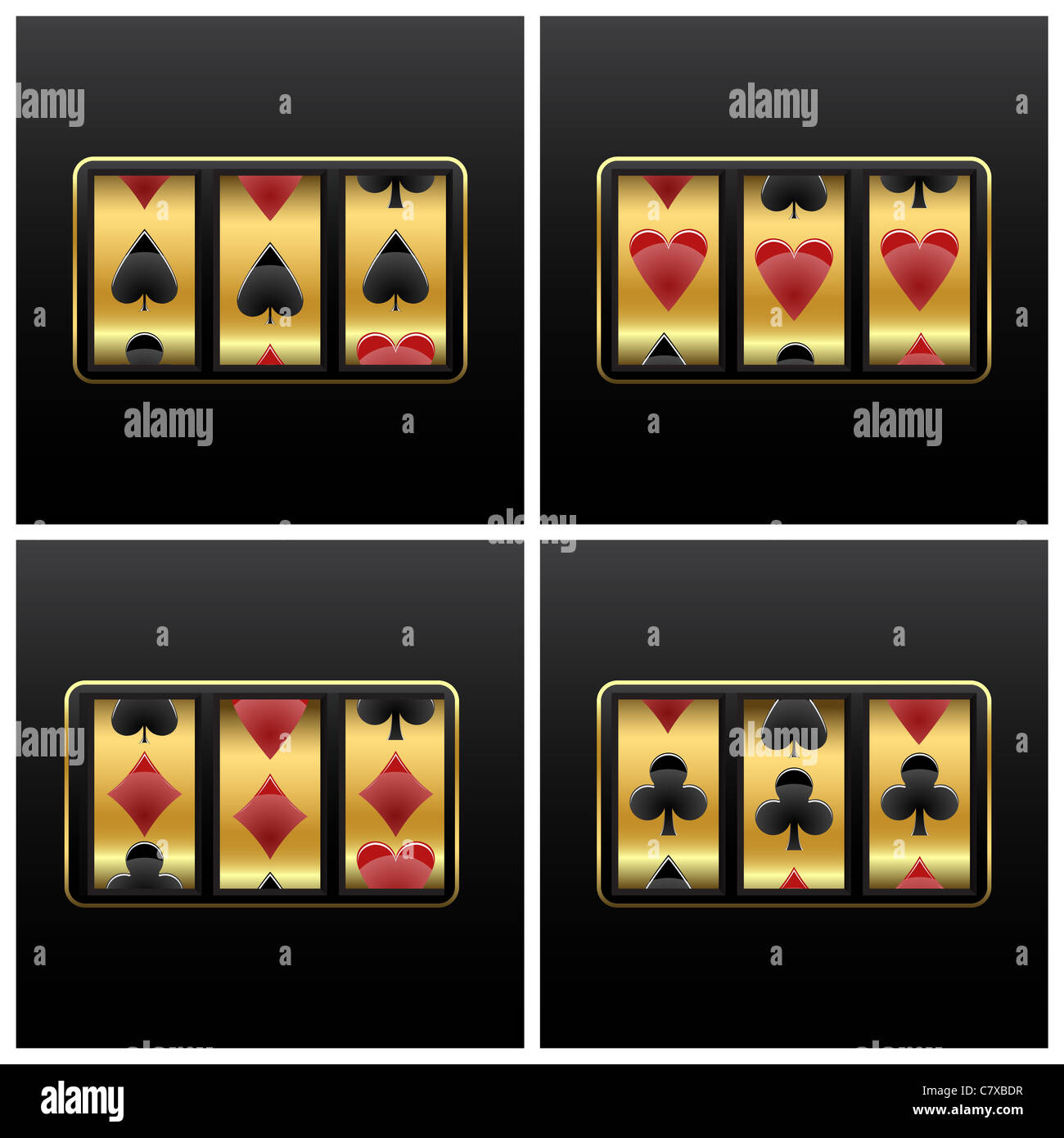 playing cards slot machine against white background, abstract vector