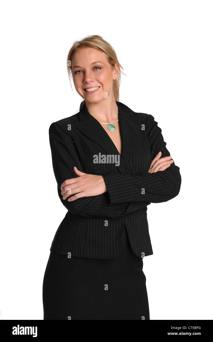Woman crossed arms blond hi-res stock photography and images - Alamy