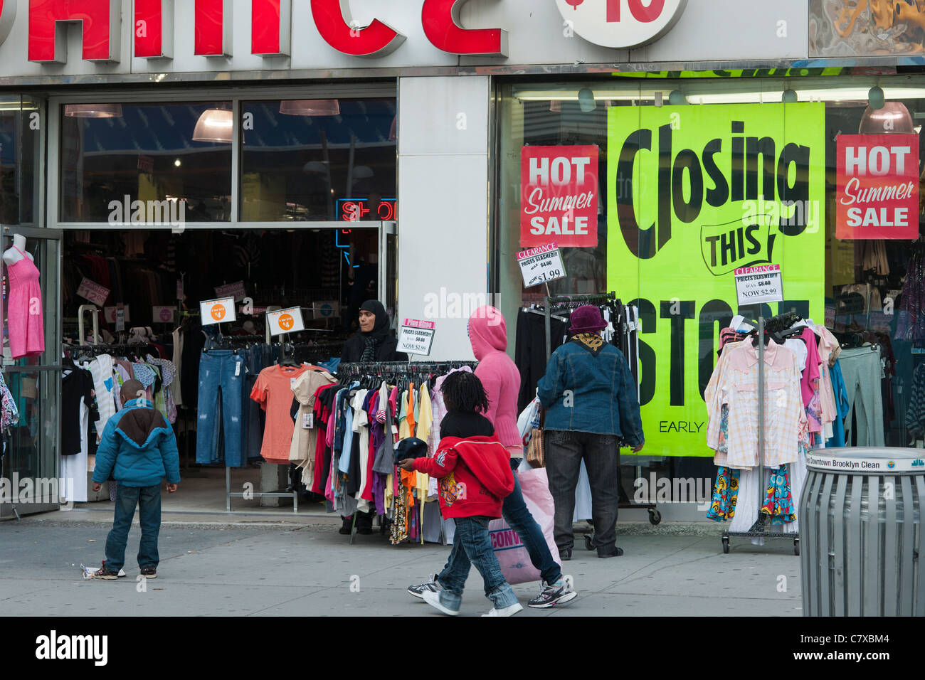 A store on Fulton Street in Downtown Brooklyn in New York Stock Photo