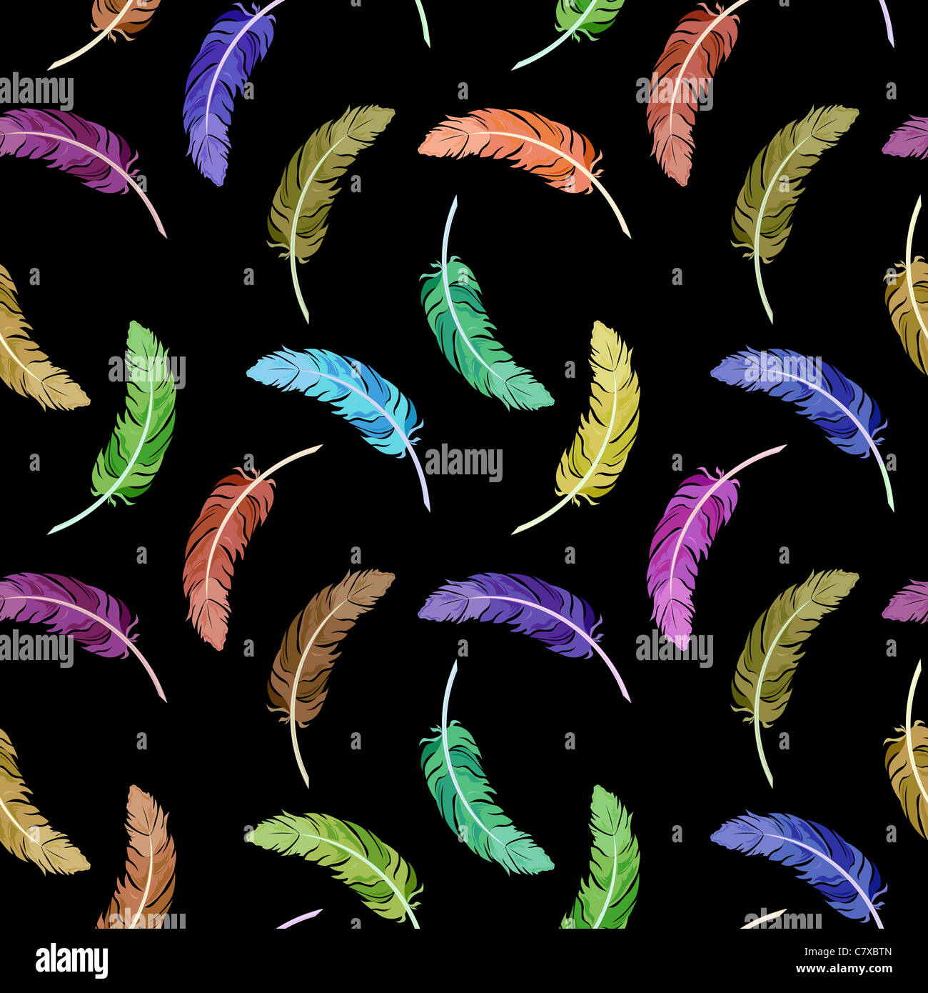 Feather Abstract Patterns feathers pattern, abstract seamless texture; vector art illustration ...