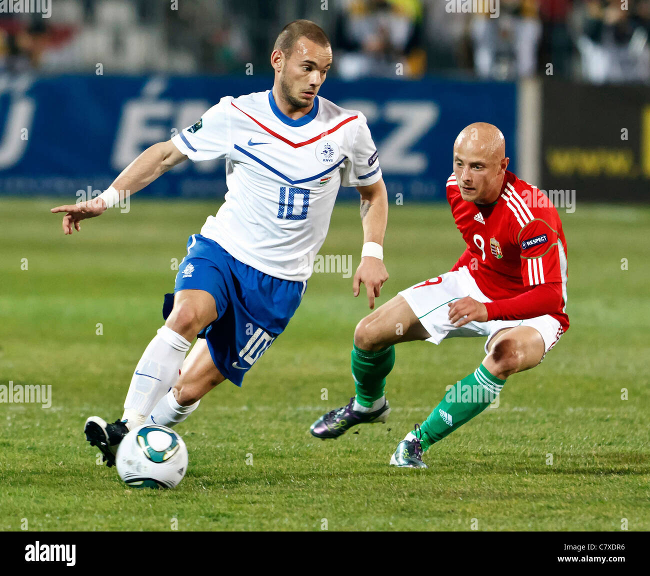 Hungary vs. Netherlands (0:4) UEFA Euro 2012 qualifying game Stock Photo