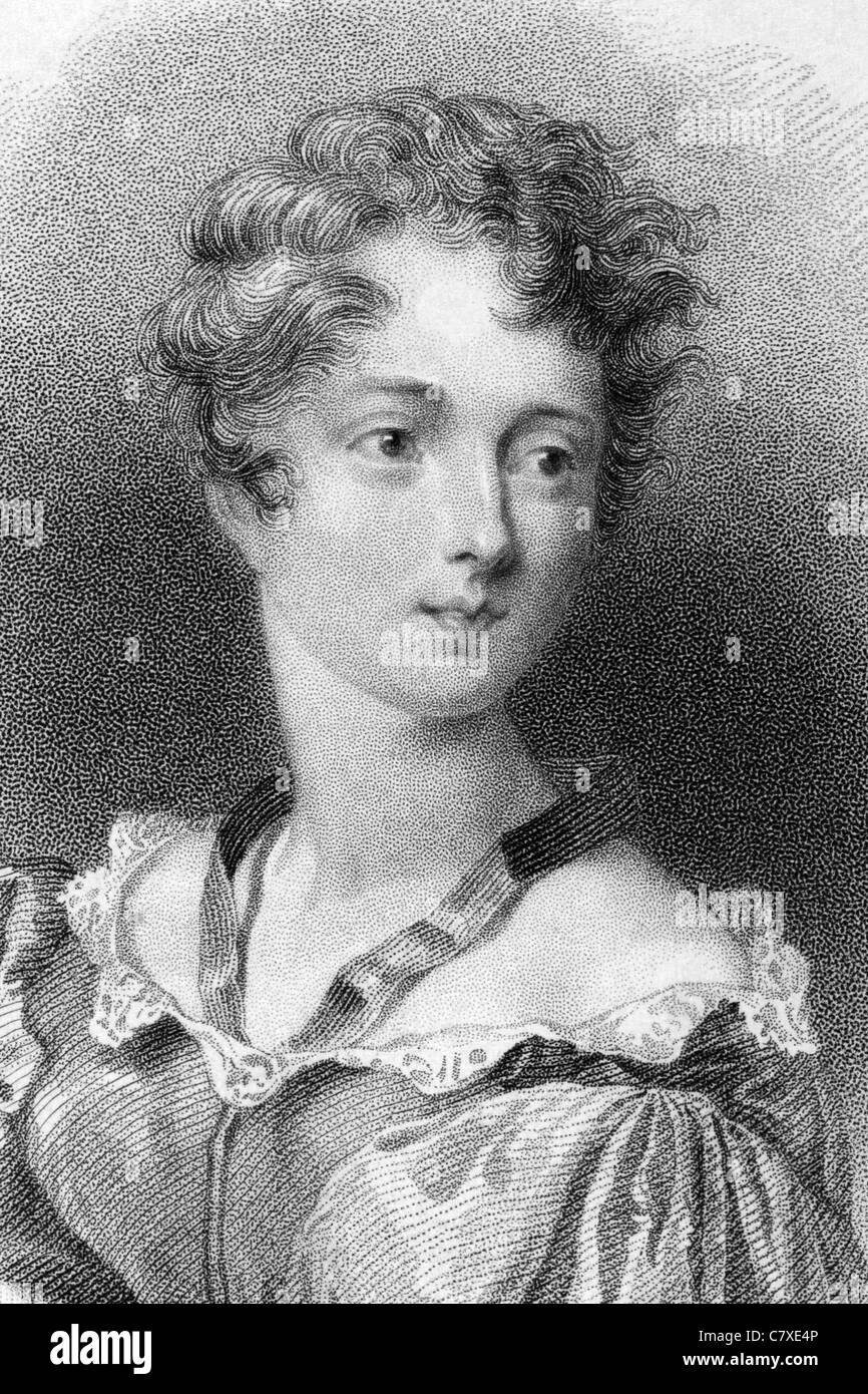 Lady Caroline Lamb (1785-1828) on engraving from 1833. British aristocrat and novelist. Stock Photo