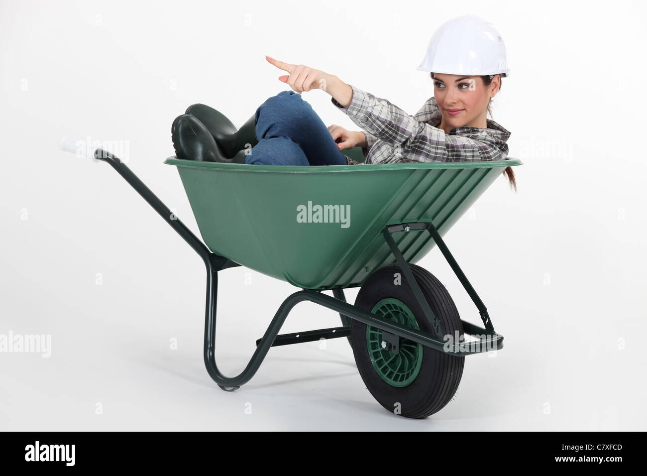craftswoman sitting in a barrow Stock Photo - Alamy