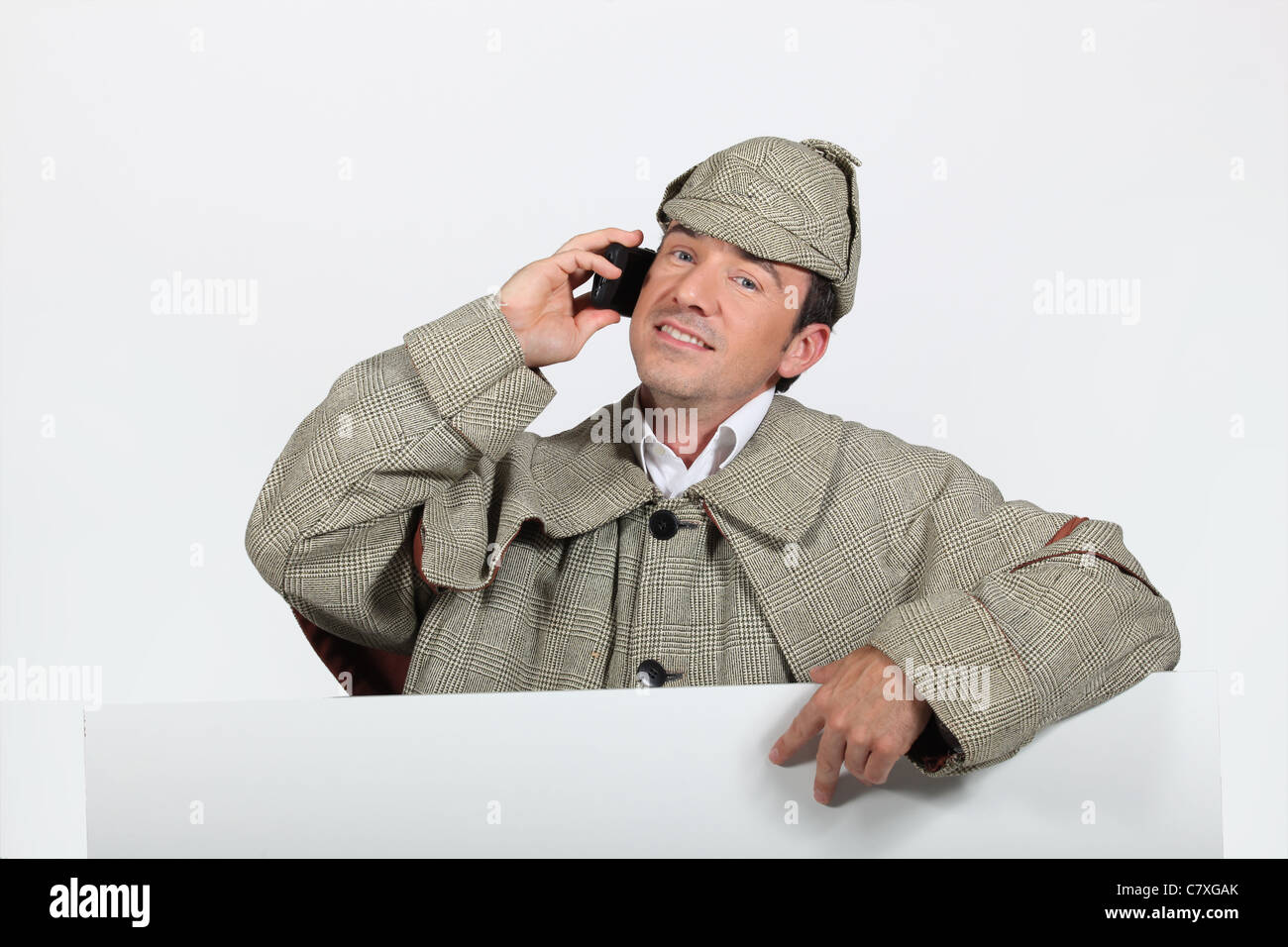 Man dressed as Sherlock Holmes Stock Photo