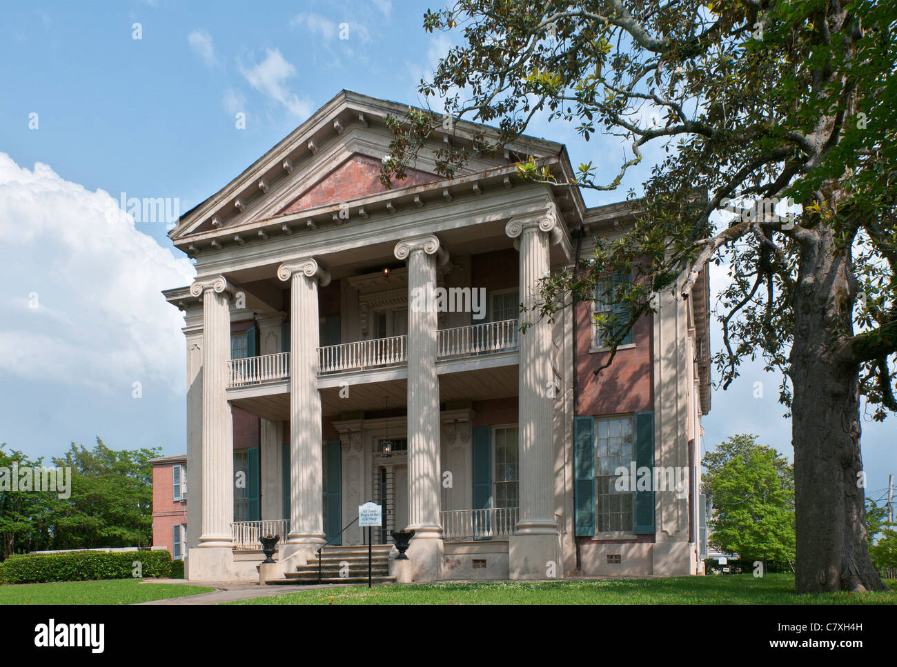 Mississippi, Natchez, Magnolia Hall, Greek Revival antebellum mansion built 1858 Stock Photo