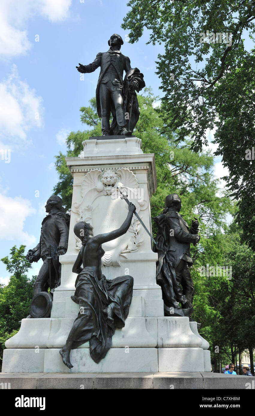 Statue of General Lafayette, Lafayette Square, Washington DC, USA Stock Photo