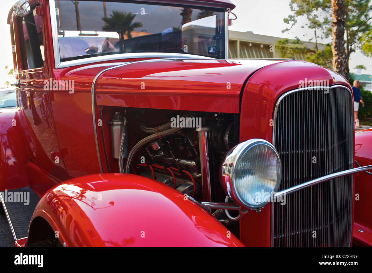 Red Model T Ford on the street in Venice, Florida Stock Photo