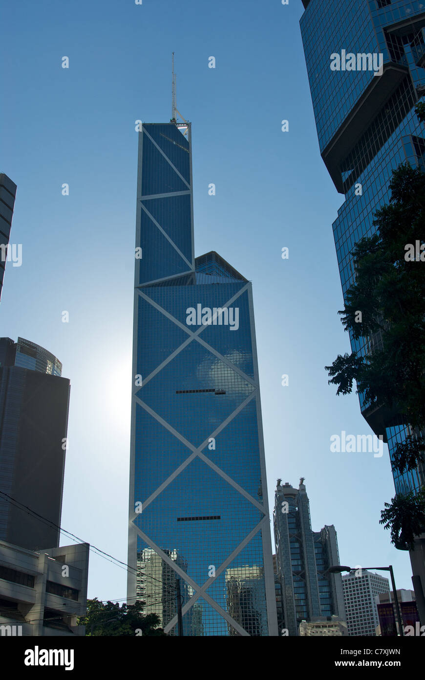 The Bank of China tower, designed by architect I.M. Pei. Stock Photo