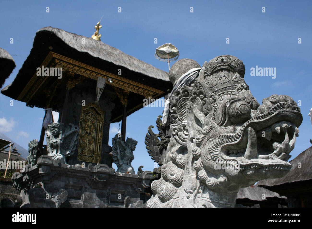 Demon Statue At Besakih, the 'Mother Temple' on the slopes of Mount Agung, Bali Stock Photo
