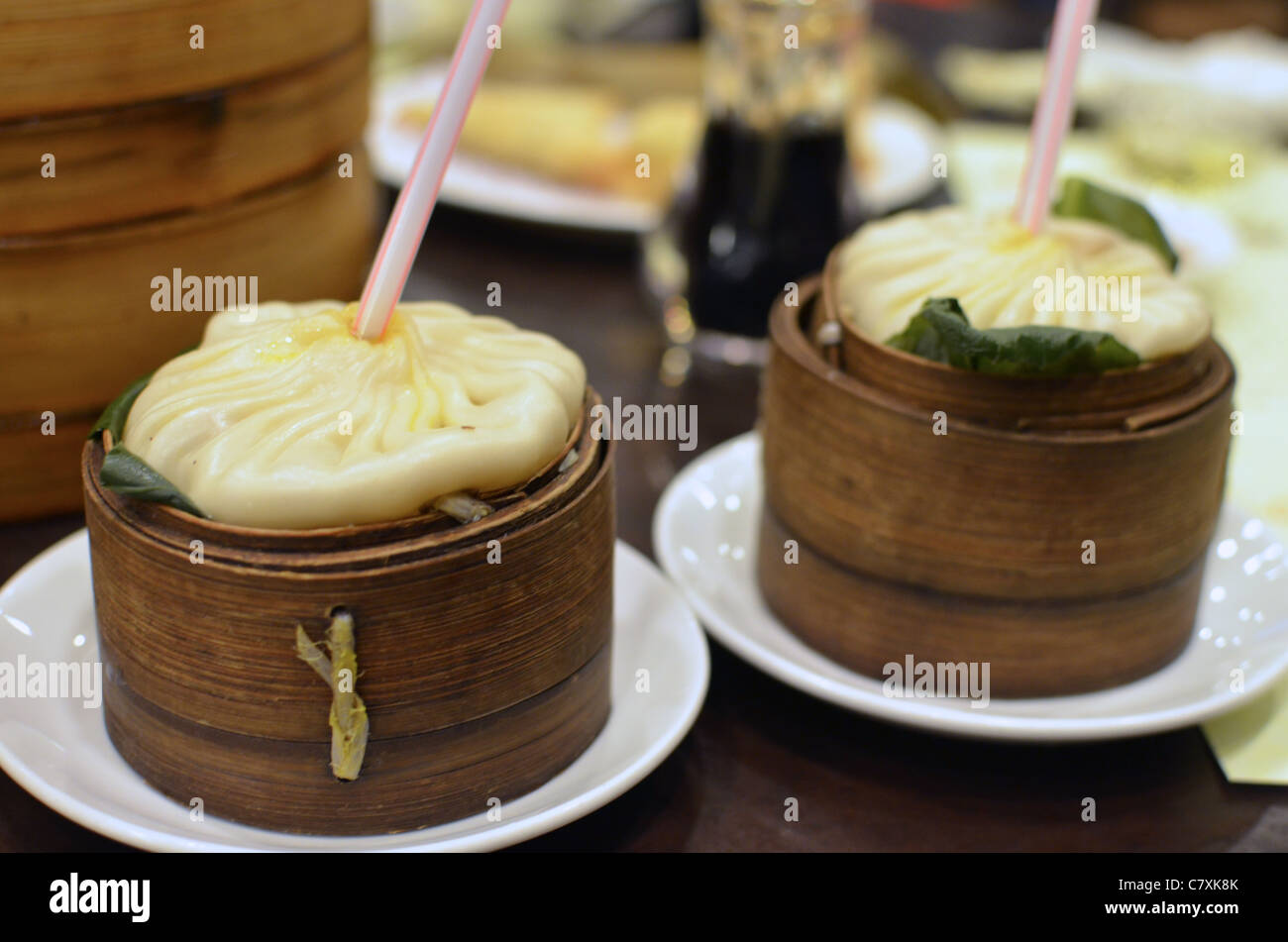 Steamed soup dumplings at the famous Nanxiang restaurant in the YuYuan