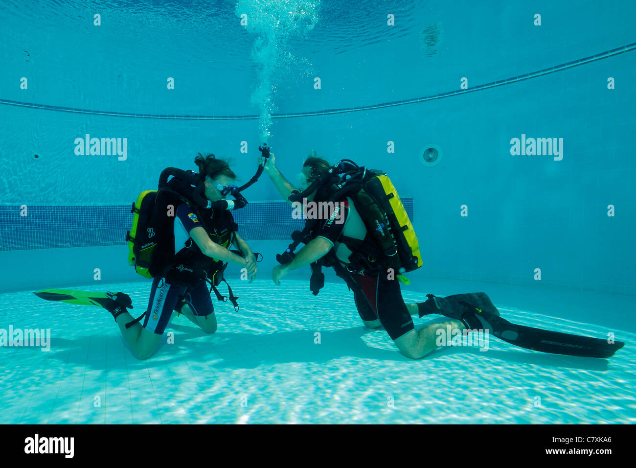 Rebreather Diving Course, Safaga, Red Sea, Egypt Stock Photo
