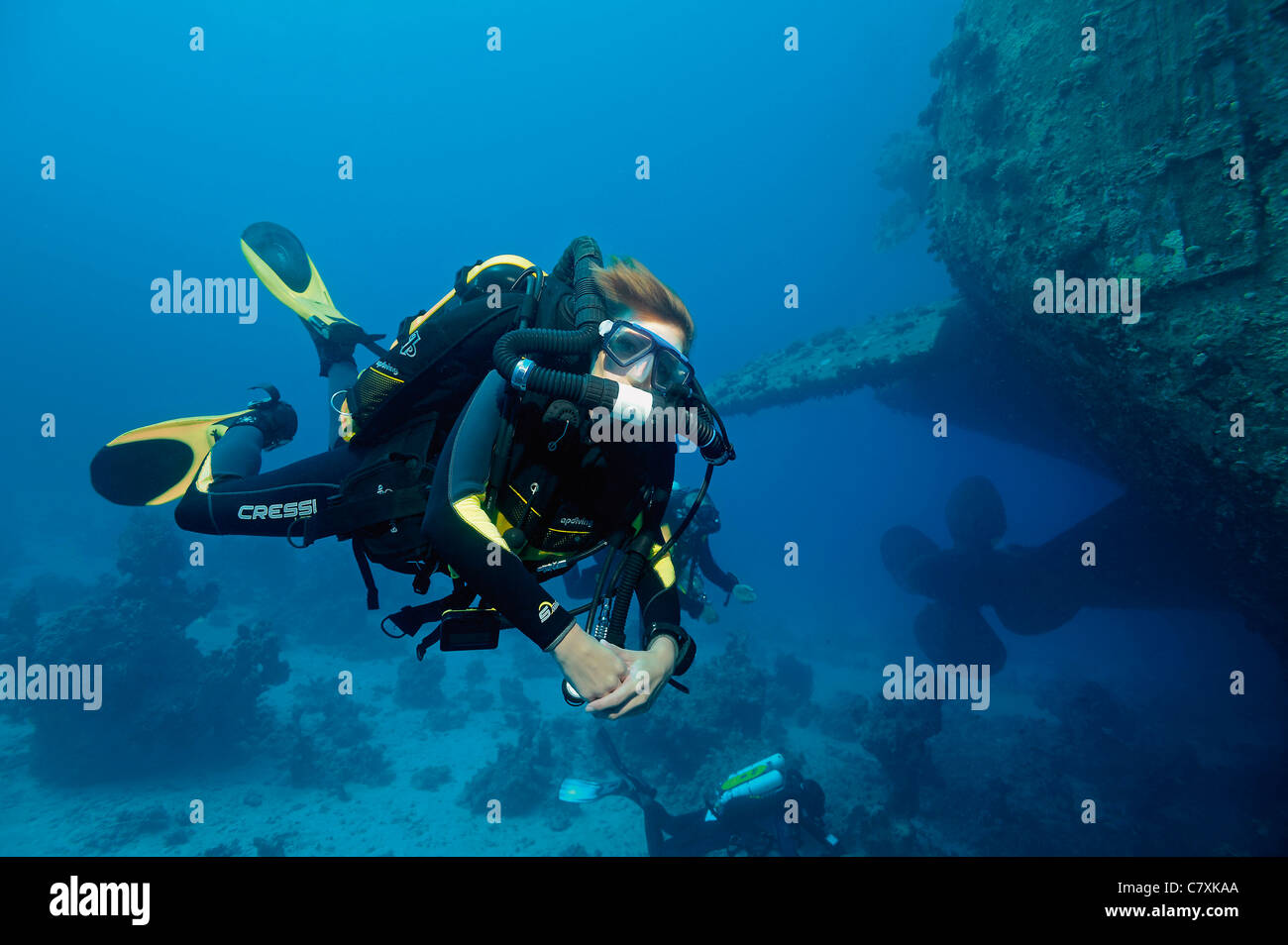 Rebreather Scuba Diving, Safaga, Red Sea, Egypt Stock Photo