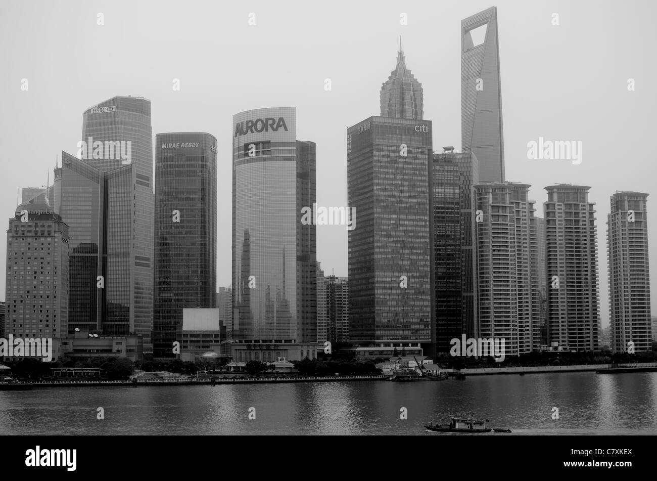 Tallest buildings in shanghai Black and White Stock Photos & Images - Alamy