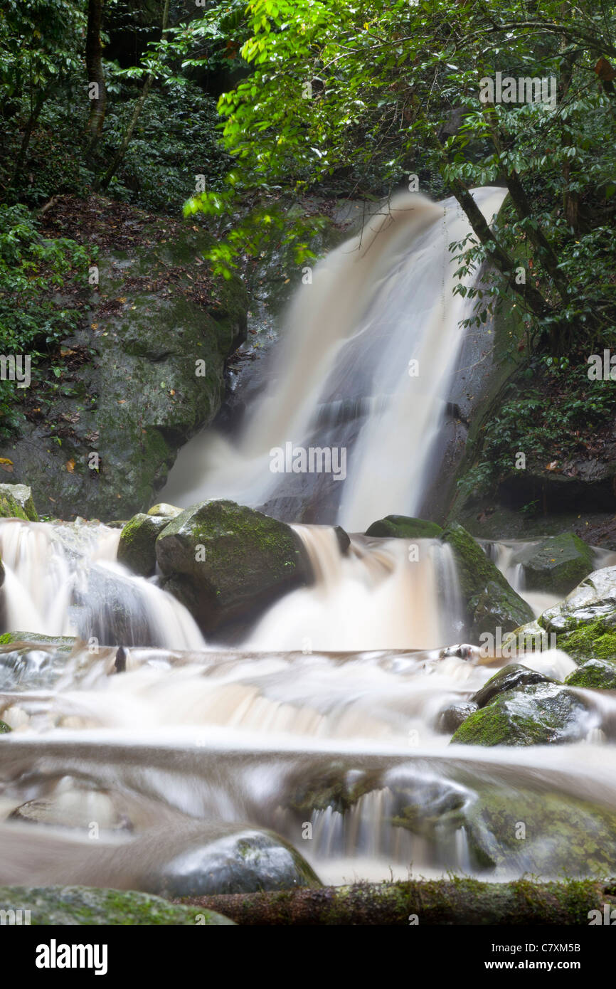 Waterfall, Poring Hot Springs, Sabah, Malaysian Borneo Stock Photo