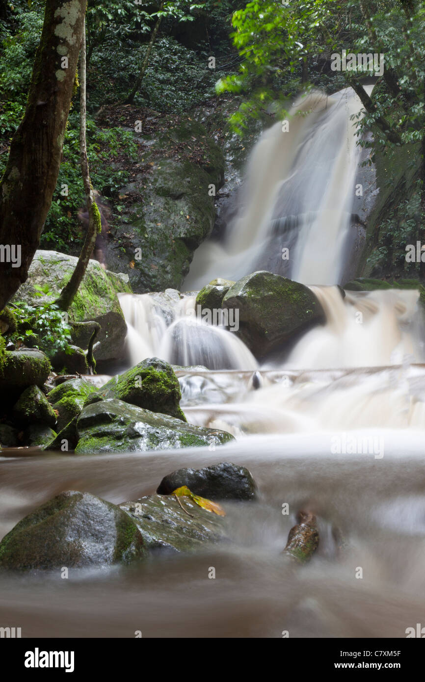 Waterfall, Poring Hot Springs, Sabah, Malaysian Borneo Stock Photo