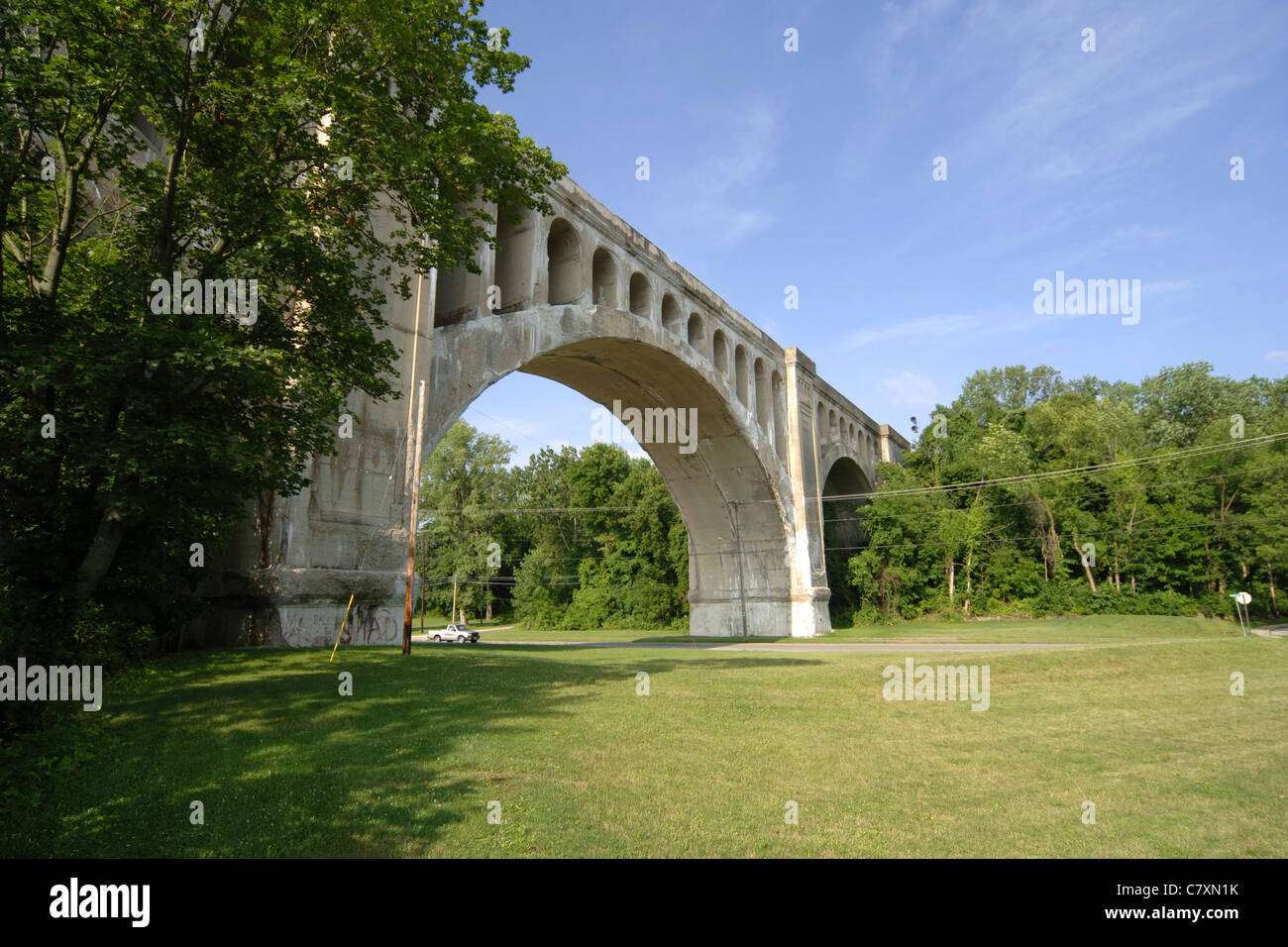 The Big Four Railway Bridge, Sidney Ohio. It has carried rail traffic