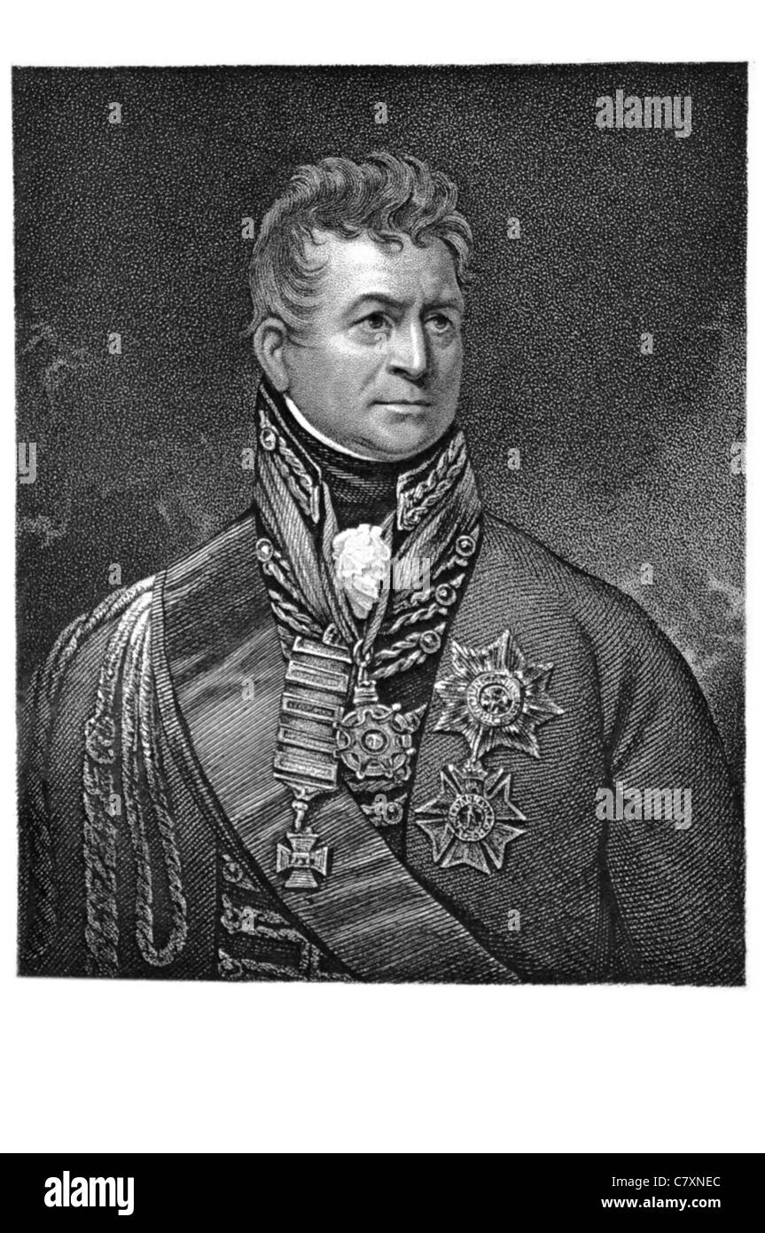 Lieutenant General Sir Thomas Picton 1758 1815 Welsh British Army officer rank courage Peninsular War Battle of Waterloo command Stock Photo