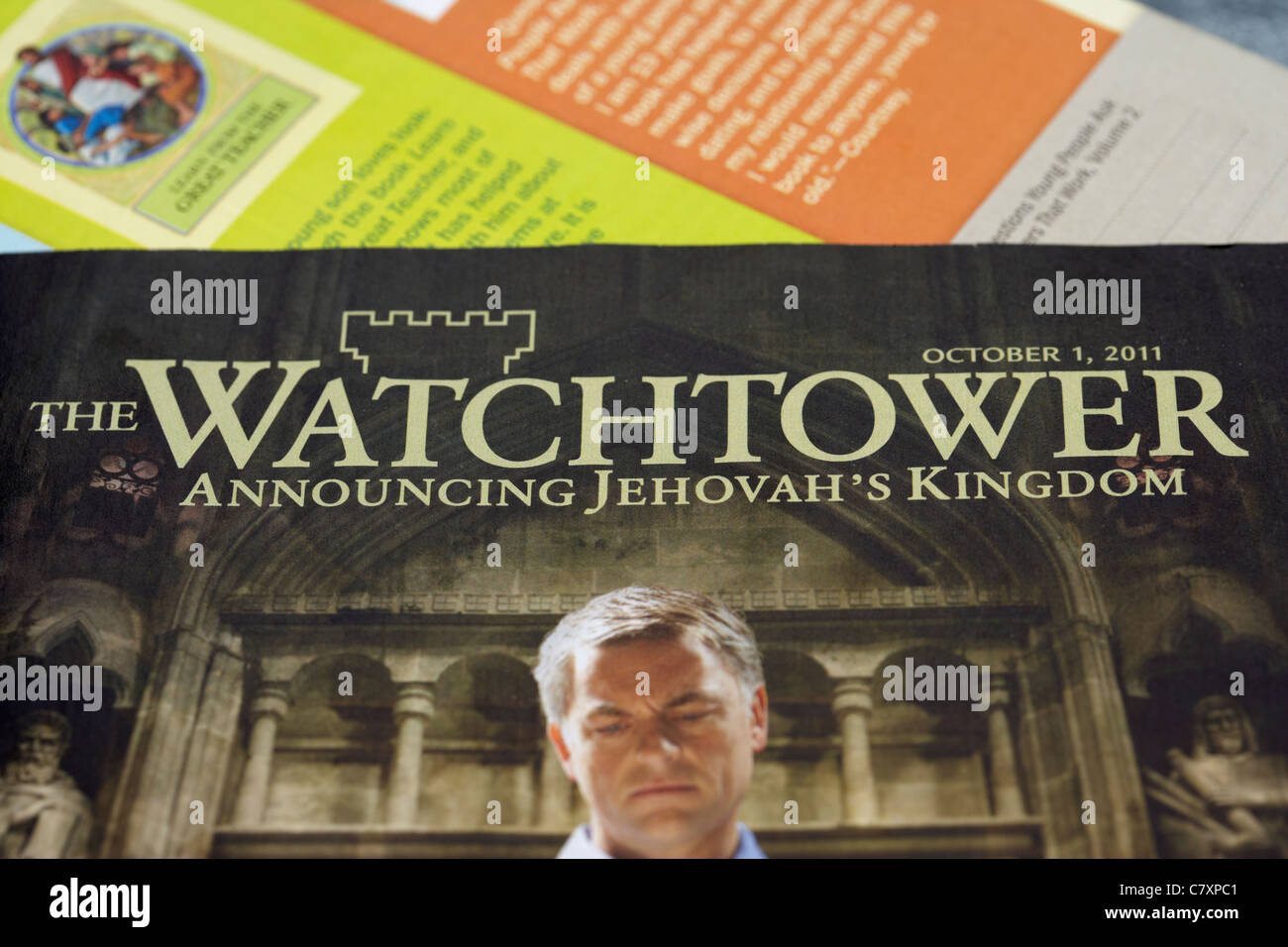 the watchtower jehovahs witnesses religious magazine Stock Photo