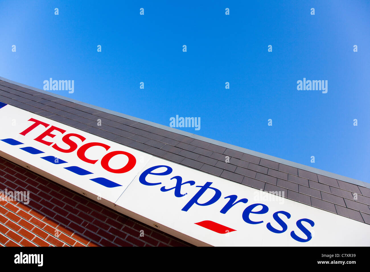 Sign, Tesco Express supermarket, London, UK Stock Photo