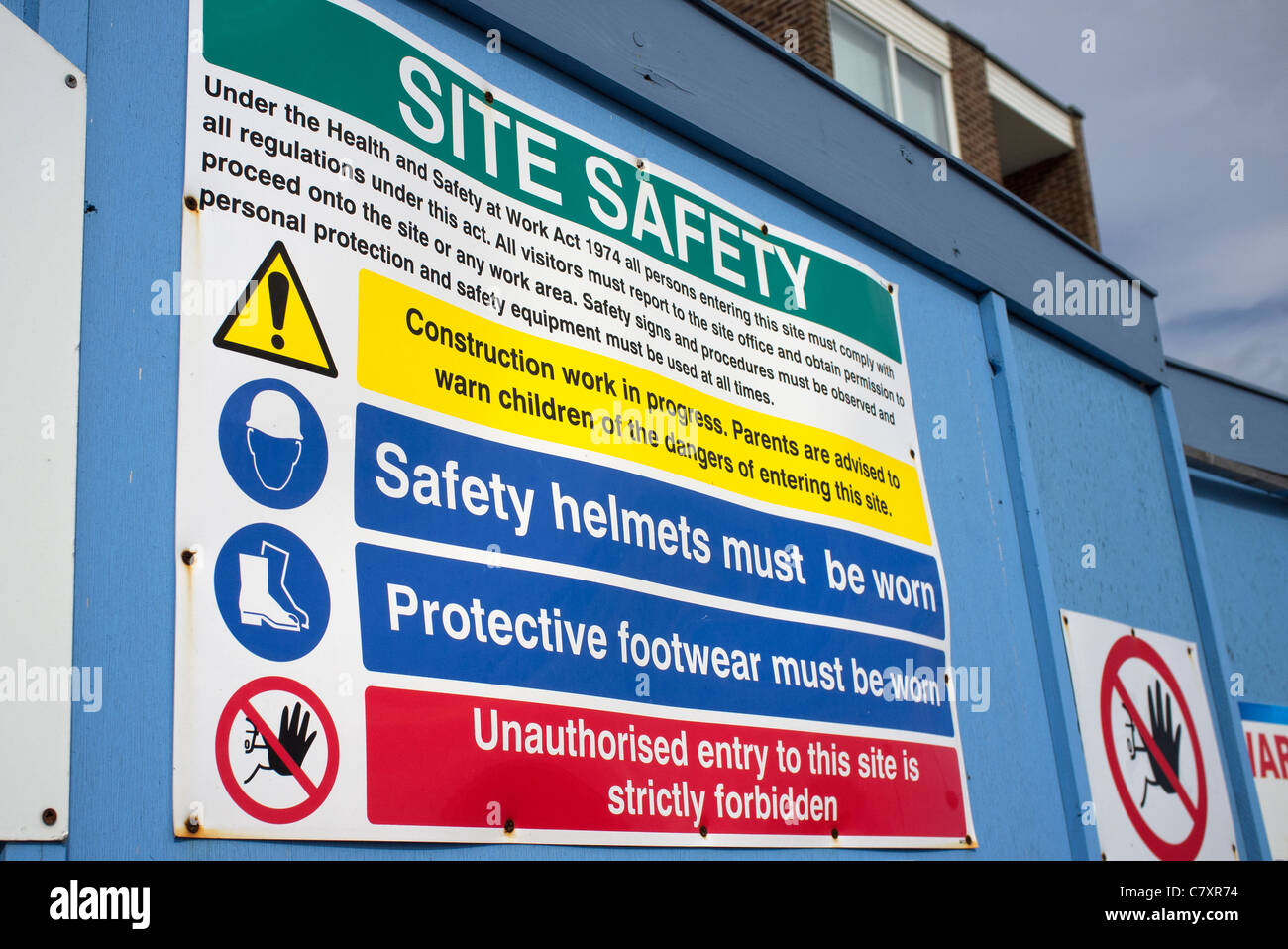 construction site safety sign Stock Photo