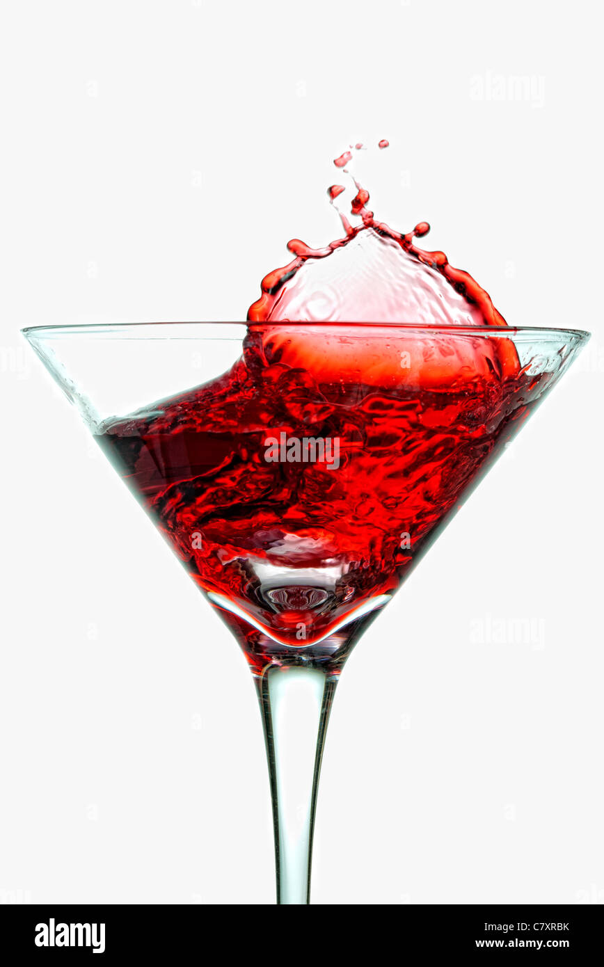 splash in a cocktail glass Stock Photo