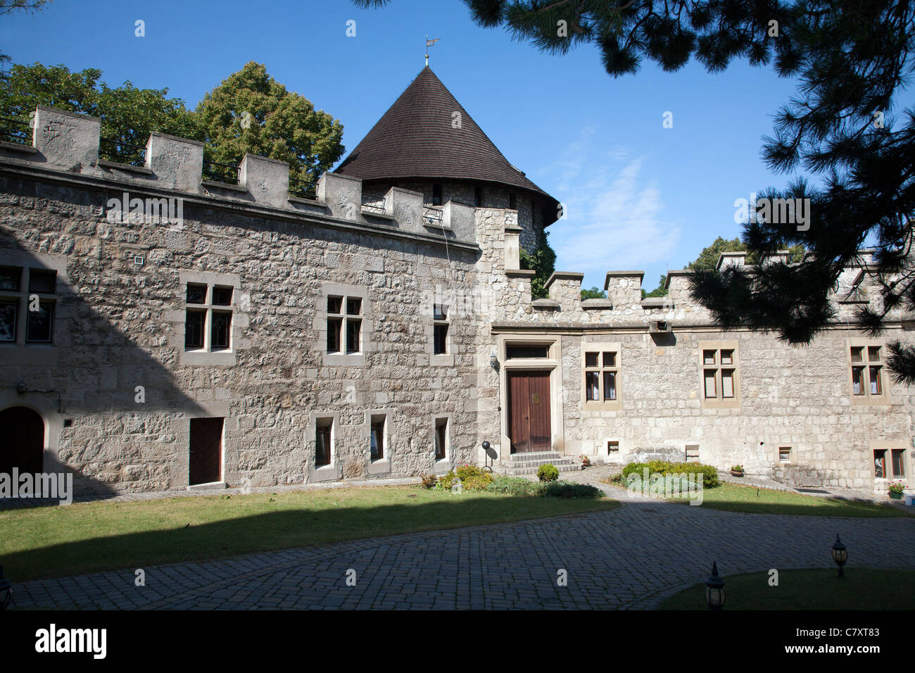 yard of Smolenice castle - west Slovakia Stock Photo
