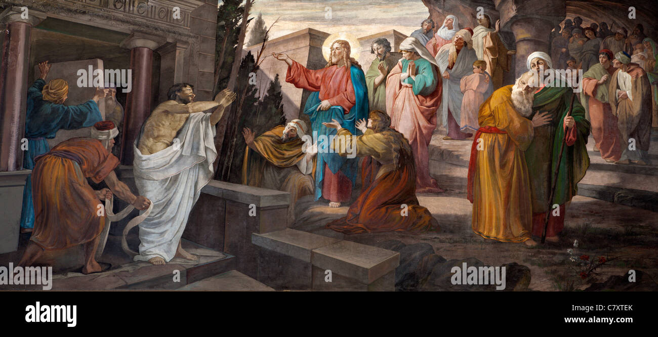 Milan - resurrection of Lazarus from San Giorgio church Stock Photo