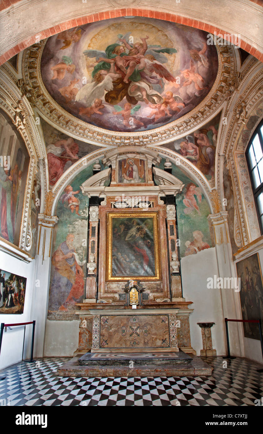 Milan - indoor of Cappella Portinari Stock Photo