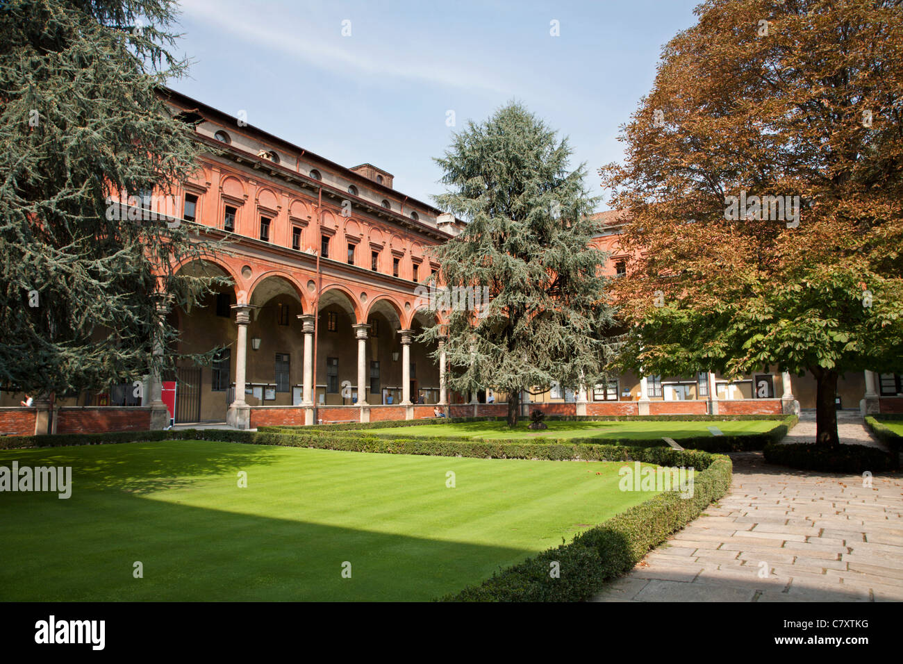 Milan - atrium of catholic university Stock Photo