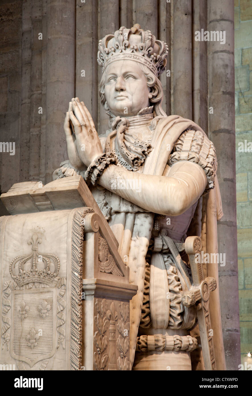Paris - prayer of king Louis XVI from Saint Denis gothic cathedral Stock Photo