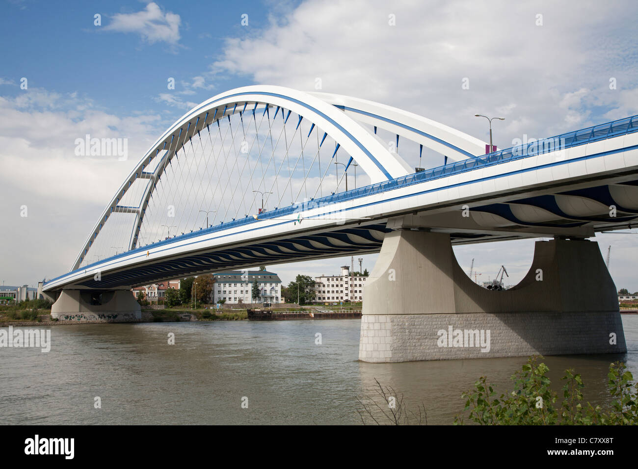 Bratislava - Apollo new arched bridge Stock Photo